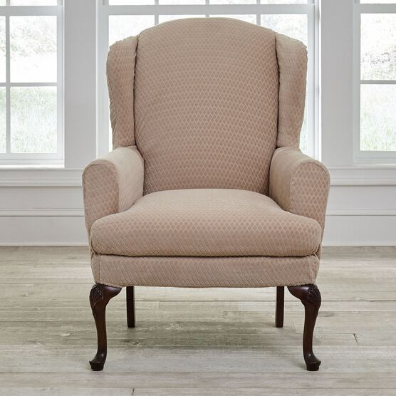 BH Studio® Stretch Diamond Wing Chair Slipcover, BH Studio® Stretch Diamond Wing Chair Slipcover,
