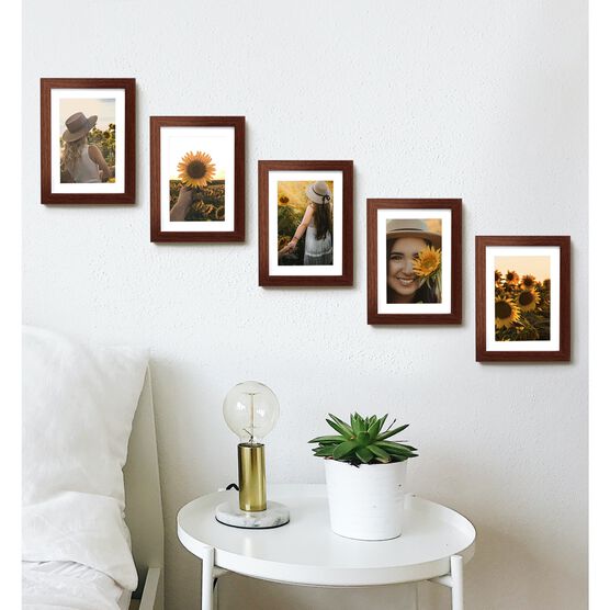 5X 7 Picture Frame W-Mat/8 X 10 Without Mat -Rustic Grey - 5 Units, , alternate image number null