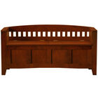 Split Seat Storage Bench, BROWN, hi-res image number null