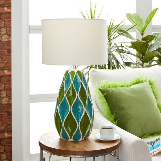 Green Stone Traditional Table Lamp, , alternate image number null