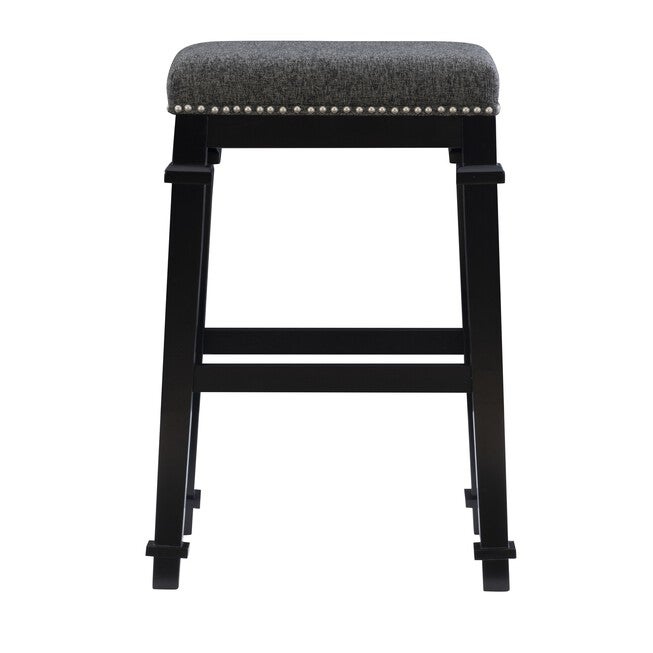 Kennedy Black Tweed Backless Bar Stool Backless Stools, , on-hover image number null