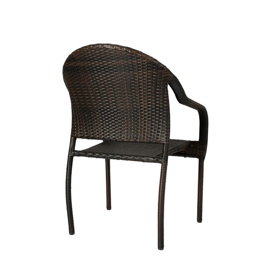 Rhodos Café Stacking Chair in Mocha All-weather Wicker - 4pk, , alternate image number null