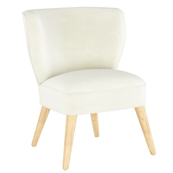Velvet Curved Arm Chair, REGAL ANTIQUE WHITE, hi-res image number null