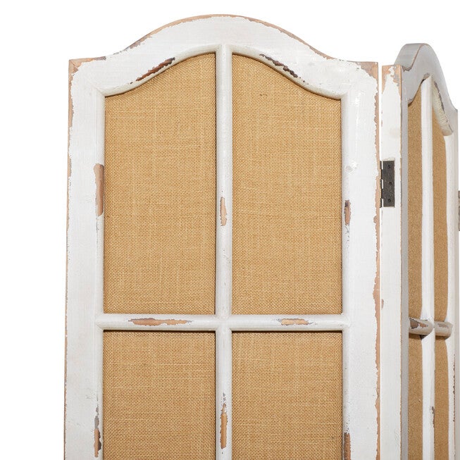 Beige Wood Farmhouse Room Divider Screen, 71 inches x 48 inches x 1 inches, , alternate image number null