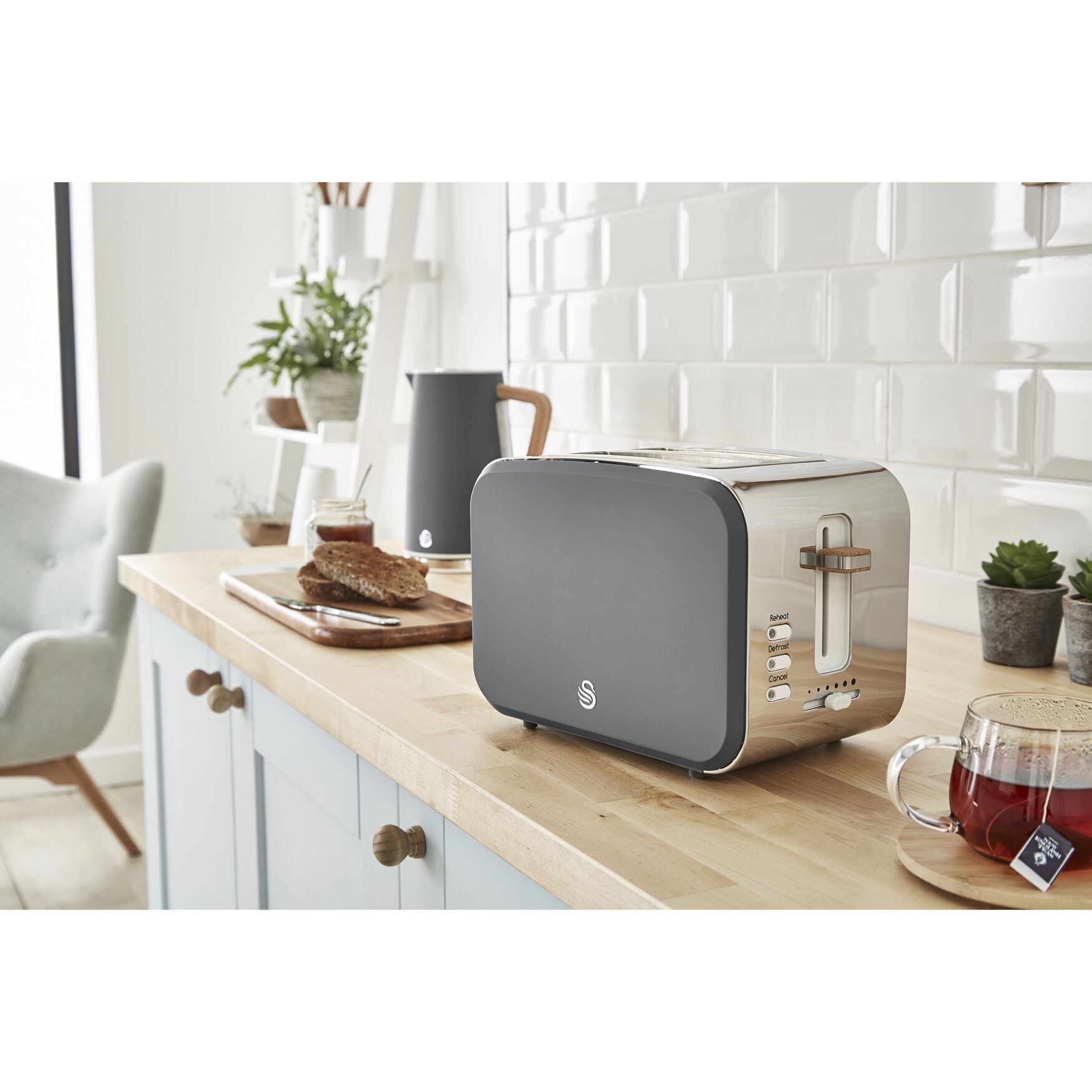 Nordic 2 Slice Toaster - White, GREY, hi-res image number 0
