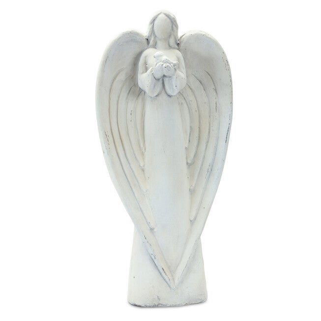 Stone Garden Angel Statue With Bird Accent (Set Of 2), , alternate image number null