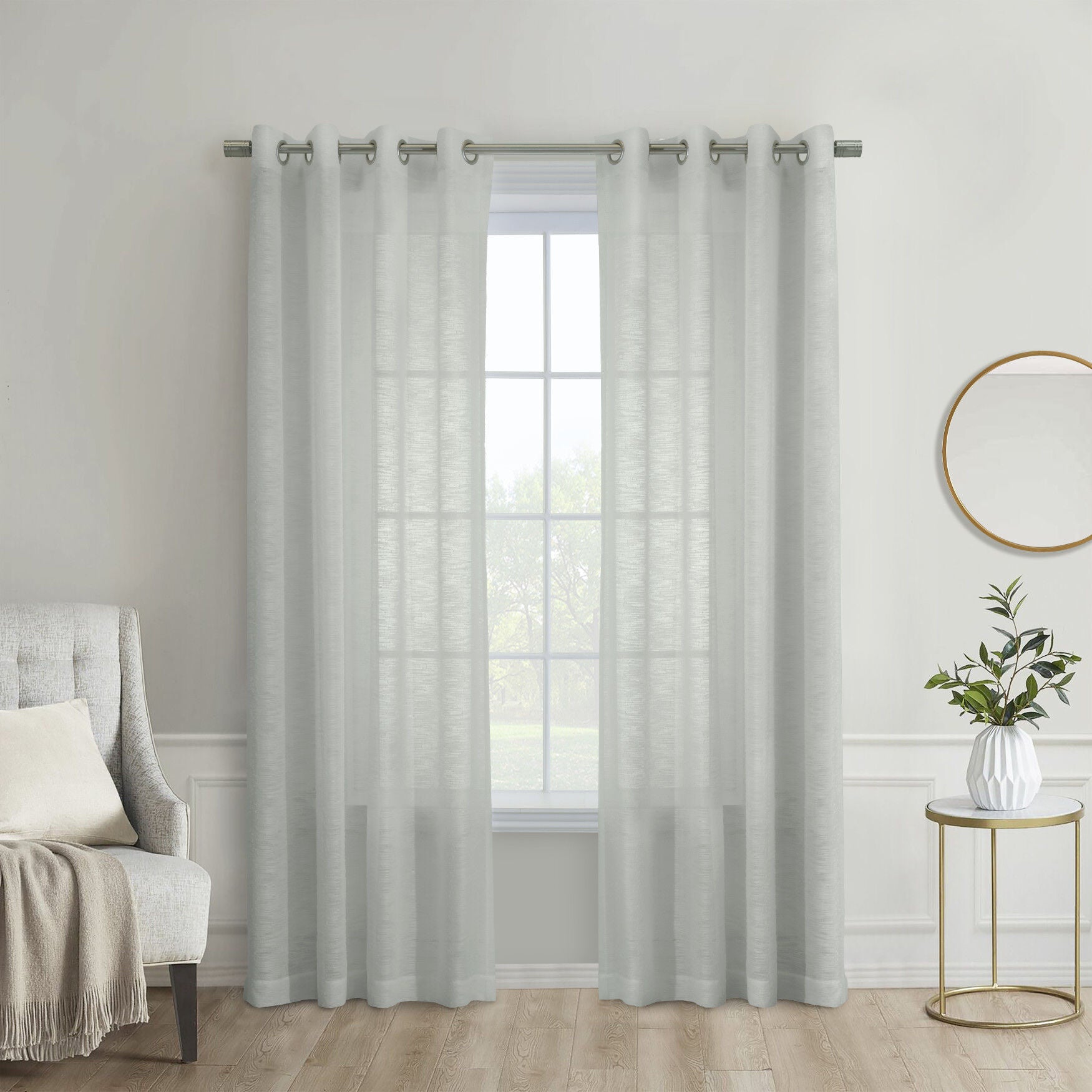 Boucle Sheer Grommet Curtain Panel