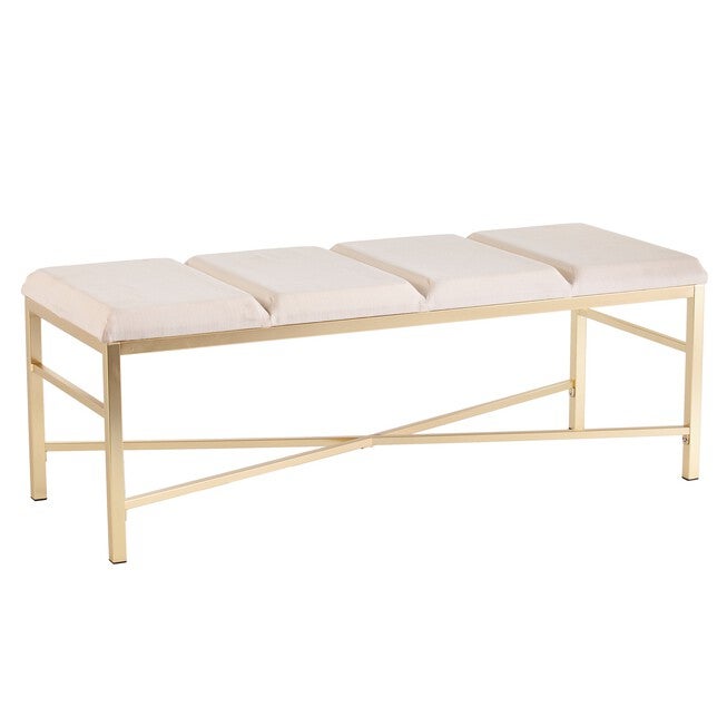Orinda Gold Upholstered Entryway/Dining Bench, , on-hover image number null