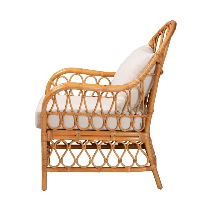 Reina Bohemian Light Honey Rattan Arm Chair, LIGHT, alternate image number null