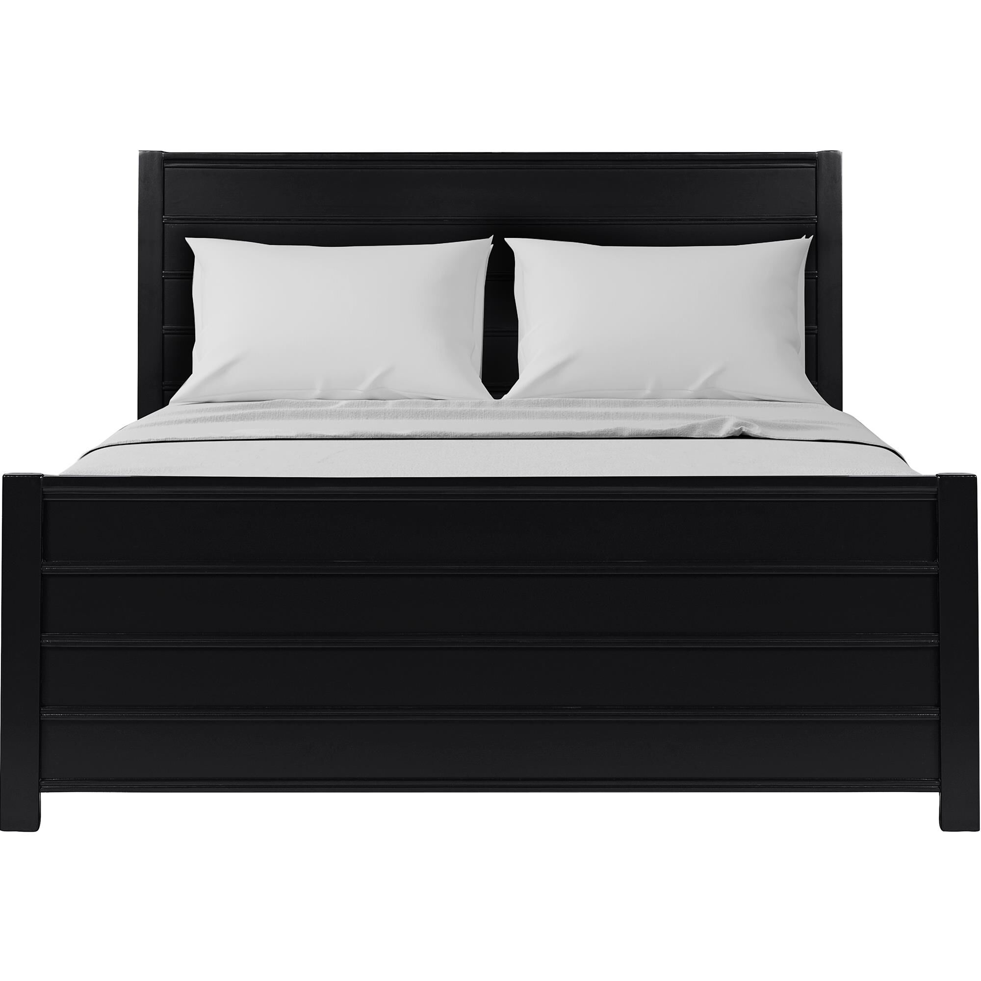Caroline Wooden Platform Bed in Oak, King, BLACK, hi-res image number 0