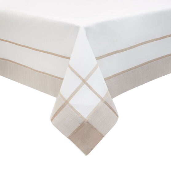 Two-Tone Border Topper, WHITE BEIGE Two-Tone Border Topper, WHITE BEIGE