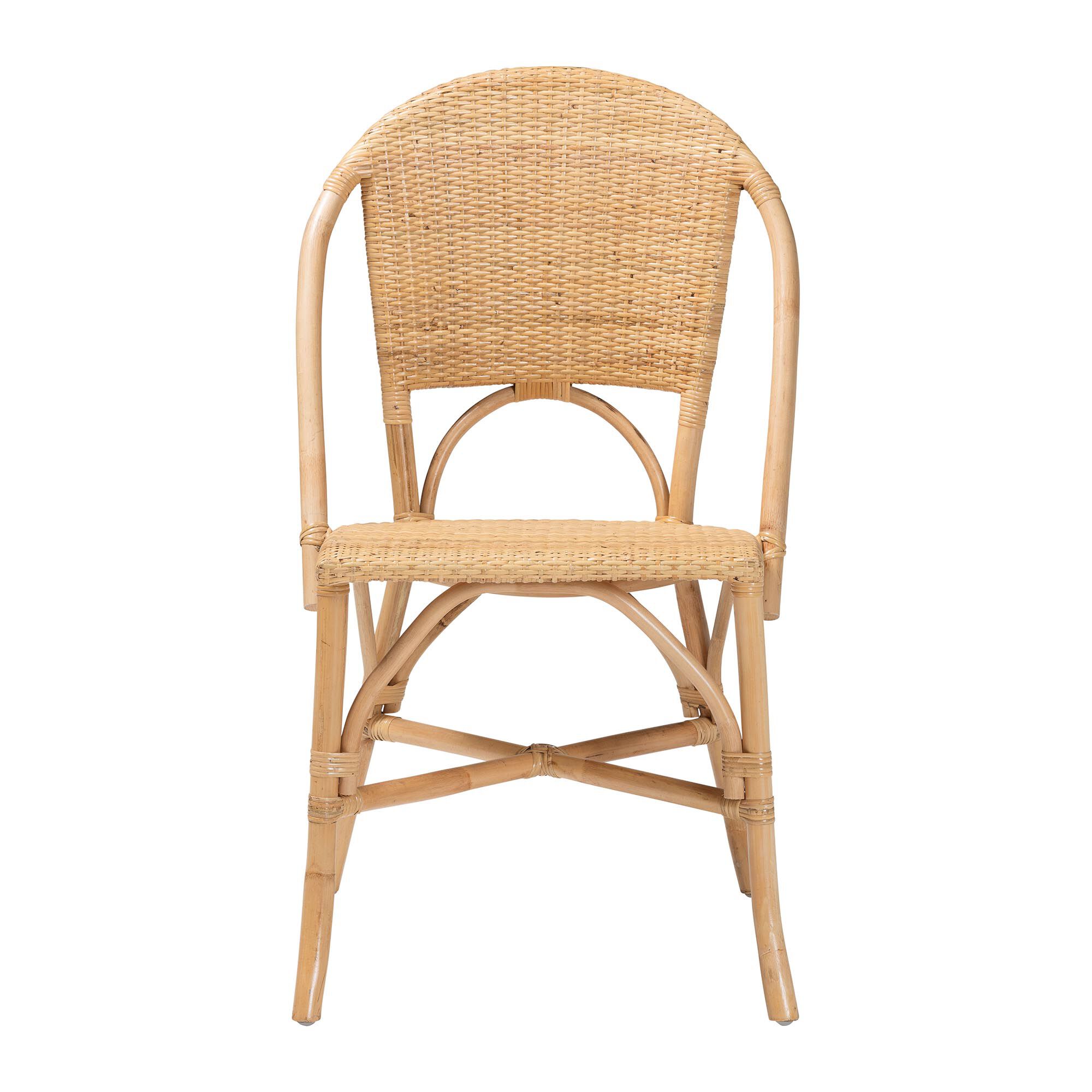 Jaylyn Bohemian Natural Rattan Dining Chair, NATURAL, alternate image number 2