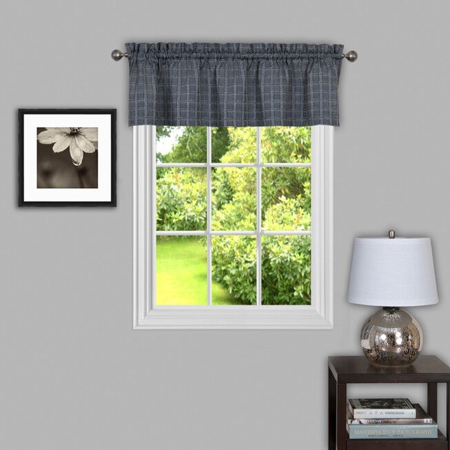 Sydney 58 inches x 14 inches Window Curtain Valance, GREY, hi-res image number 0