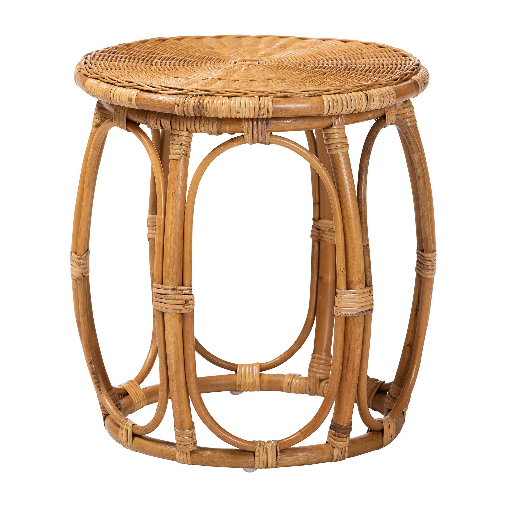Jayana Natural Rattan Round End Table, LIGHT HONEY, alternate image number 2