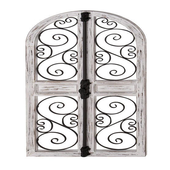 Grey Vintage Ornamental Wood Wall Décor, , alternate image number null