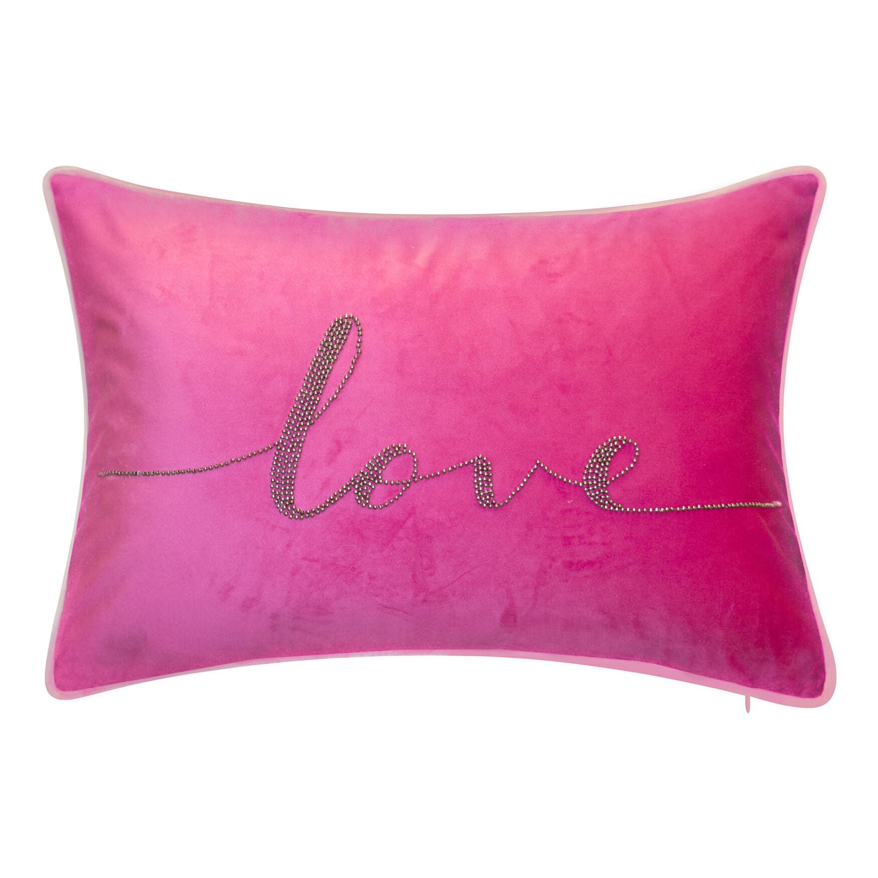 Celebrations Beaded "Love" Lumbar Decorative Pillow, PINK, hi-res image number 0