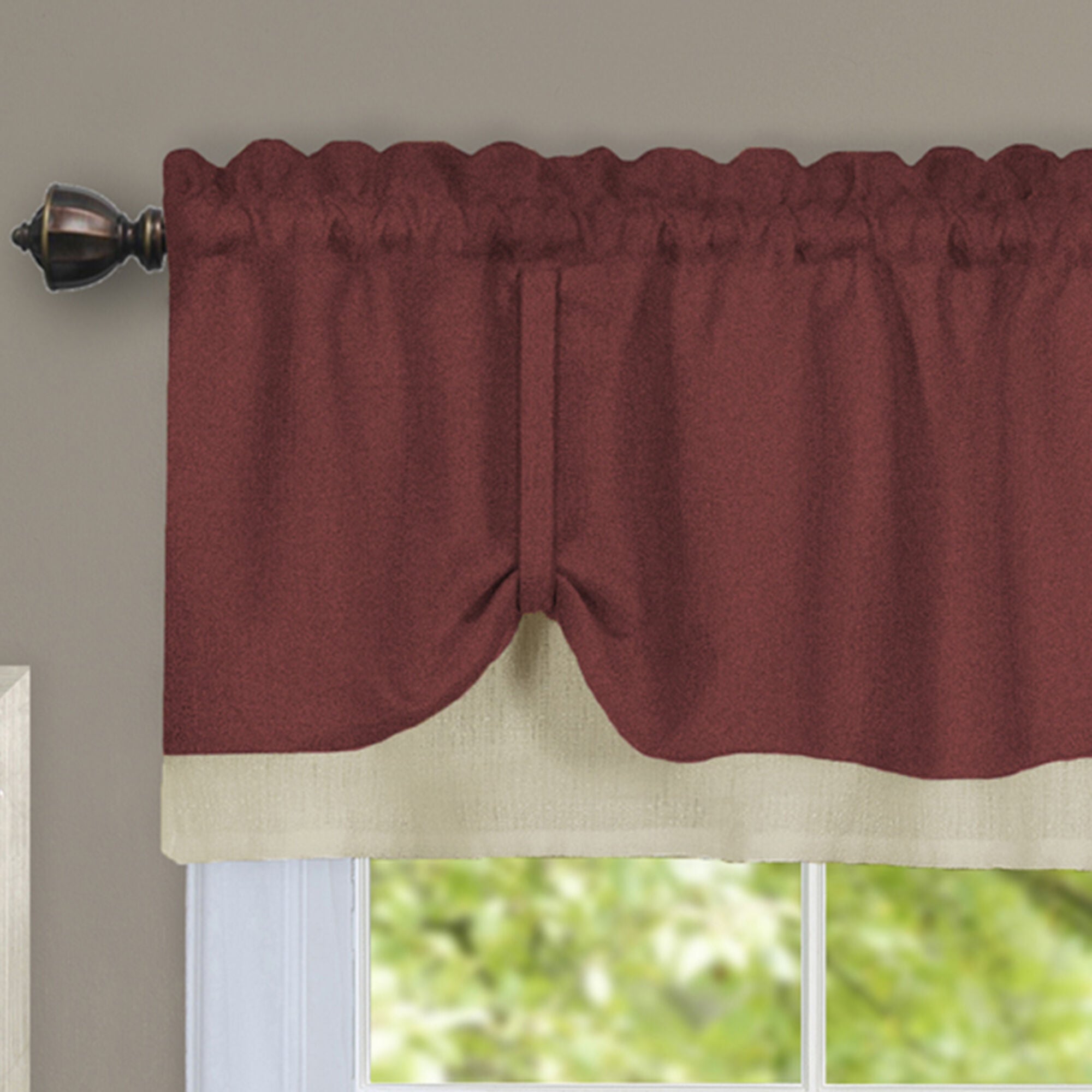 Darcy Window Curtain Valance, MARSALA TAN, alternate image number 2