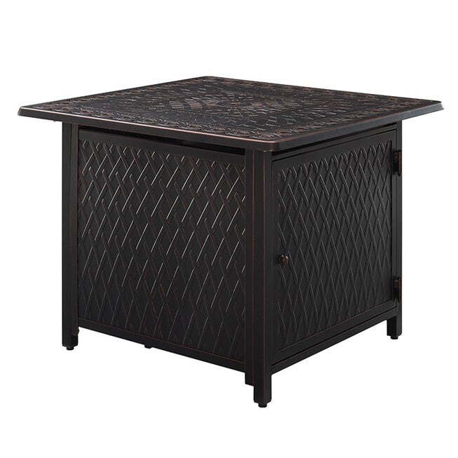 Cartney 32 inches Square Aluminum LPG/NG Fire Pit, BRONZE, hi-res image number 0