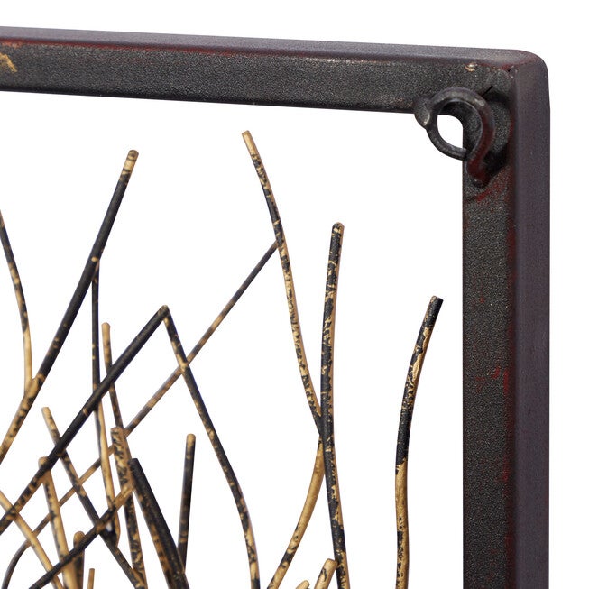 Set Of 3 Black Metal Modern Floral Wall Decor, , alternate image number 2