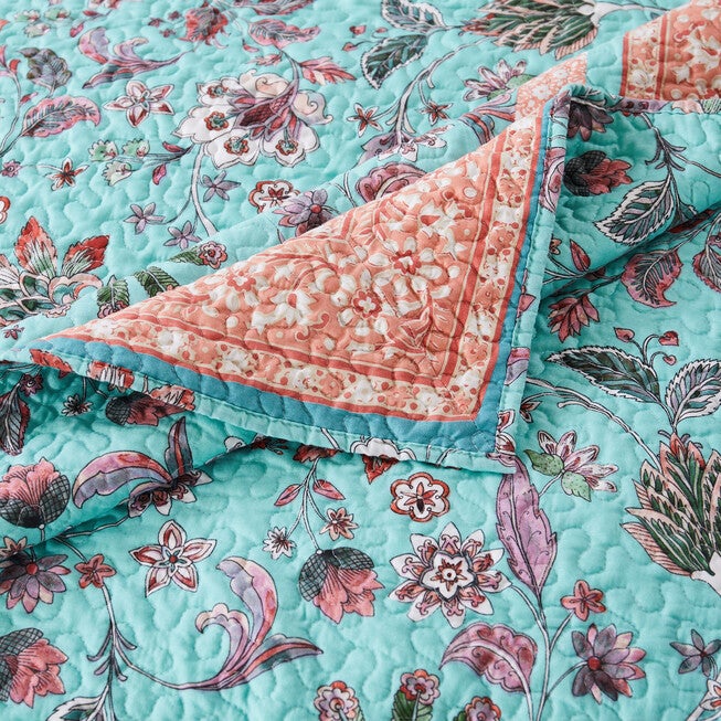 Audrey Turquoise Throw Blanket, , alternate image number 3