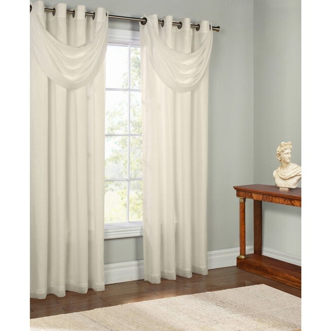 Rhapsody Lined Light Filtering Grommet Ascot Valance, , alternate image number 4