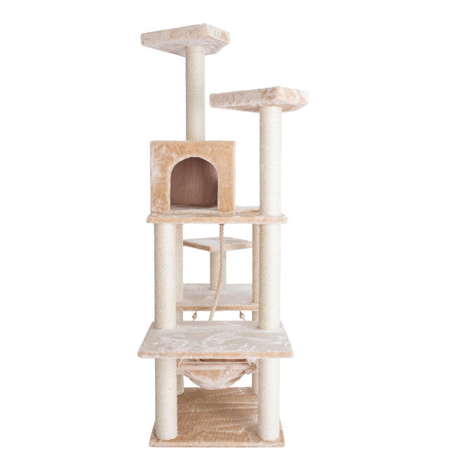 Real Wood 72 inches Condo Sratching Post Cat Tree, , alternate image number null