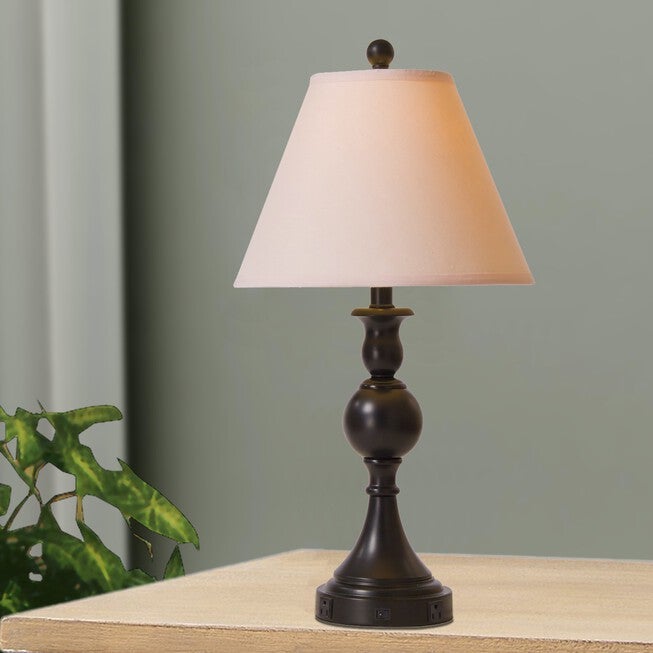 24.5 inches Painted Bronze Metal Table Lamp, BRONZE, hi-res image number 0