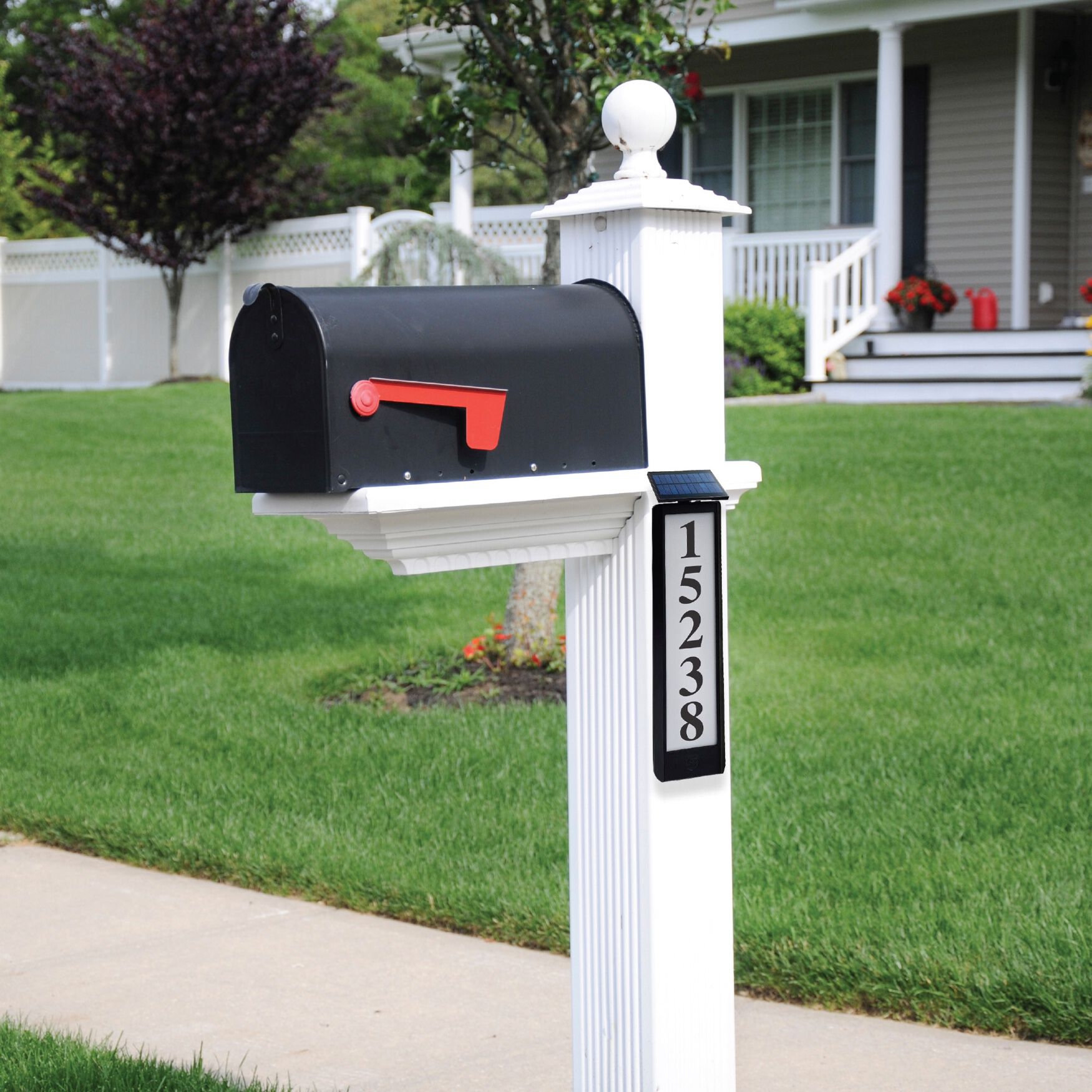 Sensor Brite&reg; Solar-Powered Address Sign, BLACK, on-hover image number 1