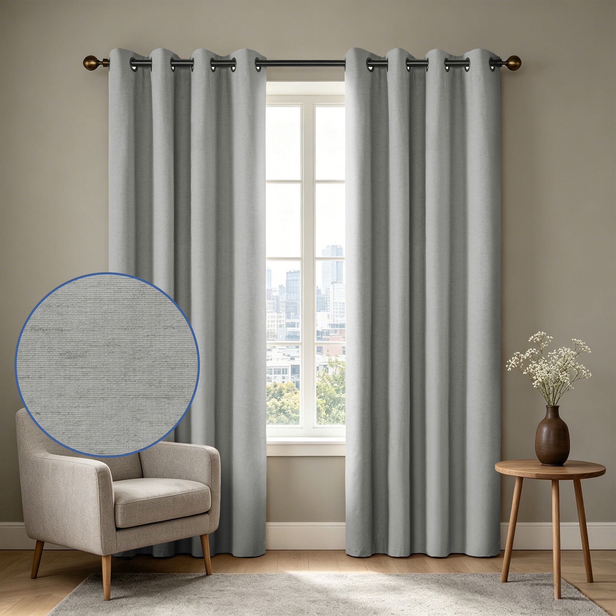 Blackout Linen Blend Grommet Panel Pair