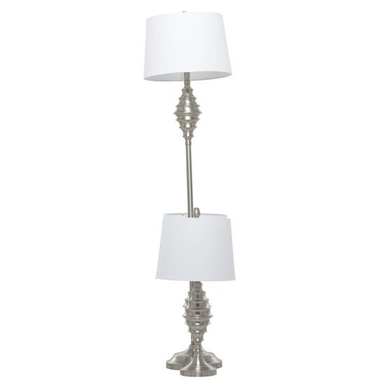 Set Of 3 Silver Coastal Table Lamp, , alternate image number null