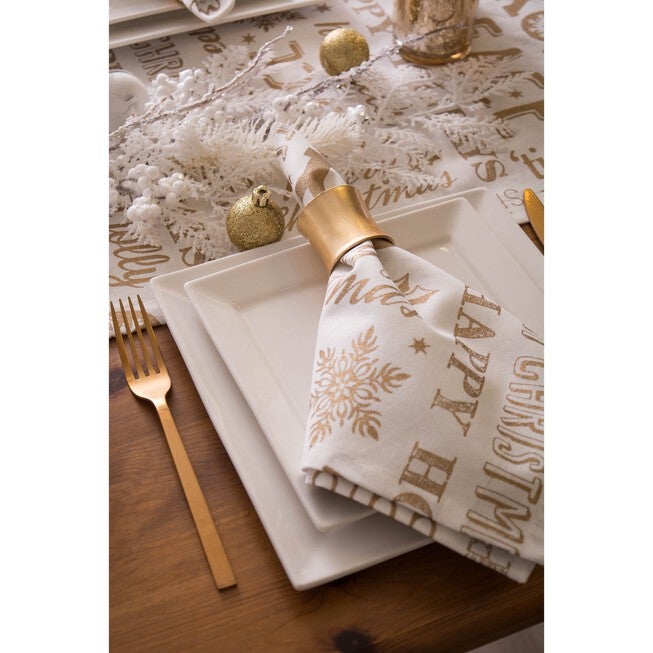 Gold Christmas Collage Napkin, Set of 6, , alternate image number null
