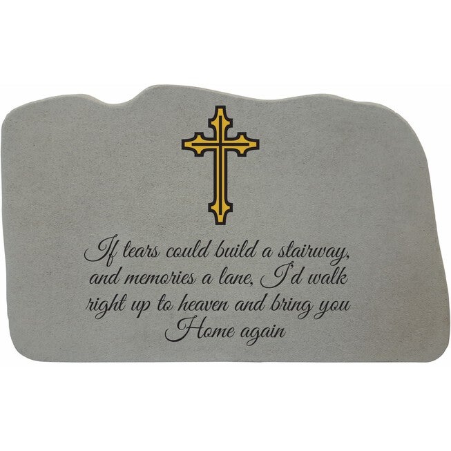 If Tears Cross Garden Memorial Accent Stone, GREY, hi-res image number null