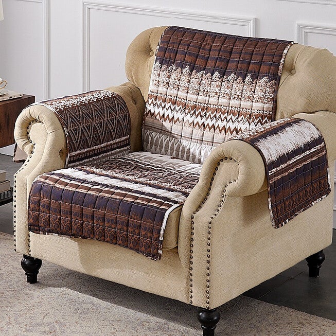 Southwest Latte Furniture Protector, Loveseat, LATTE, hi-res image number null