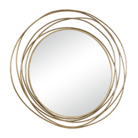 Gold Wood Contemporary Wall Mirror, , alternate image number null
