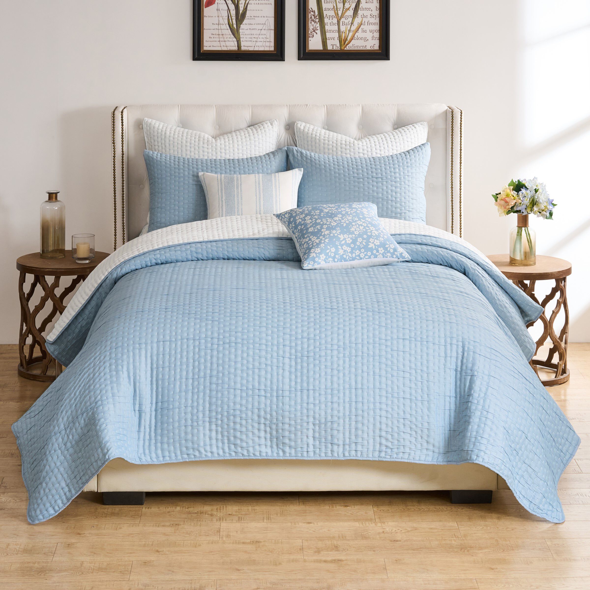 Homestead Rustic Farmhouse Matelass&eacute; Coverlet Set, SKY BLUE, alternate image number 5