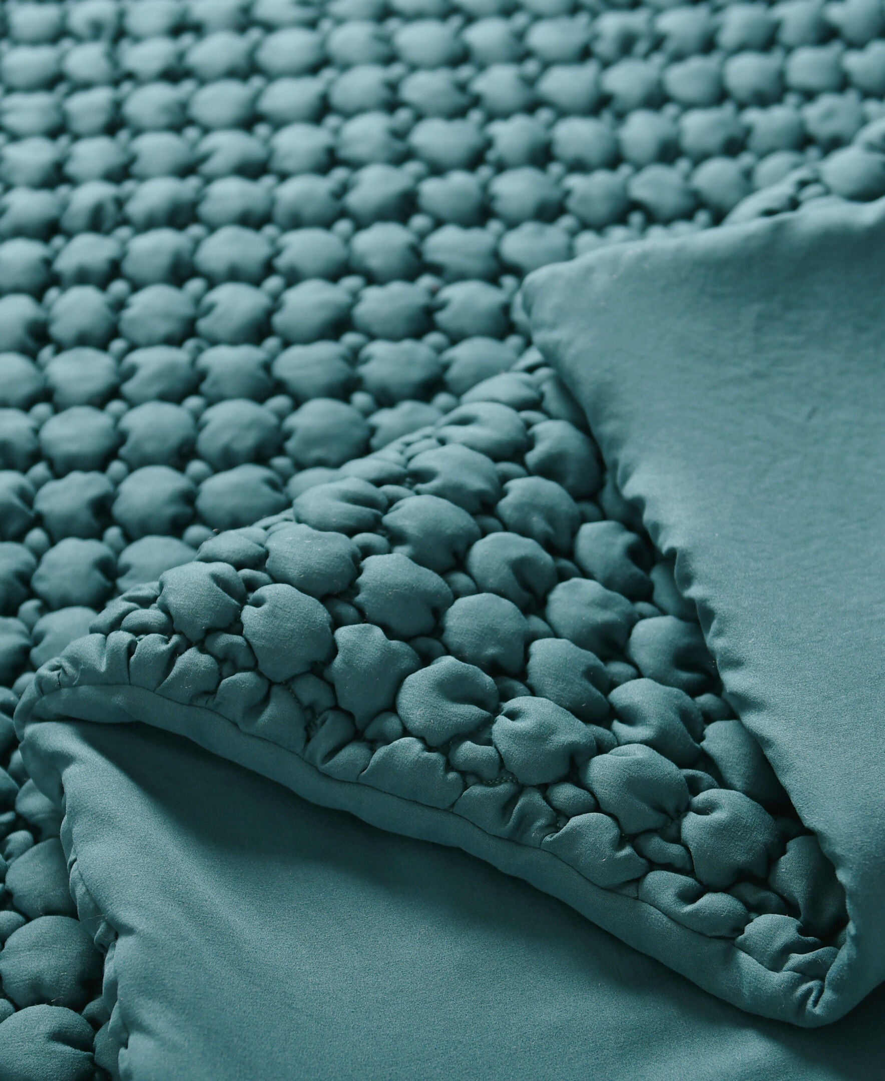 CLOUD PUFF FULL/QUEEN 3PC. QUILT SET, TEAL, alternate image number 4