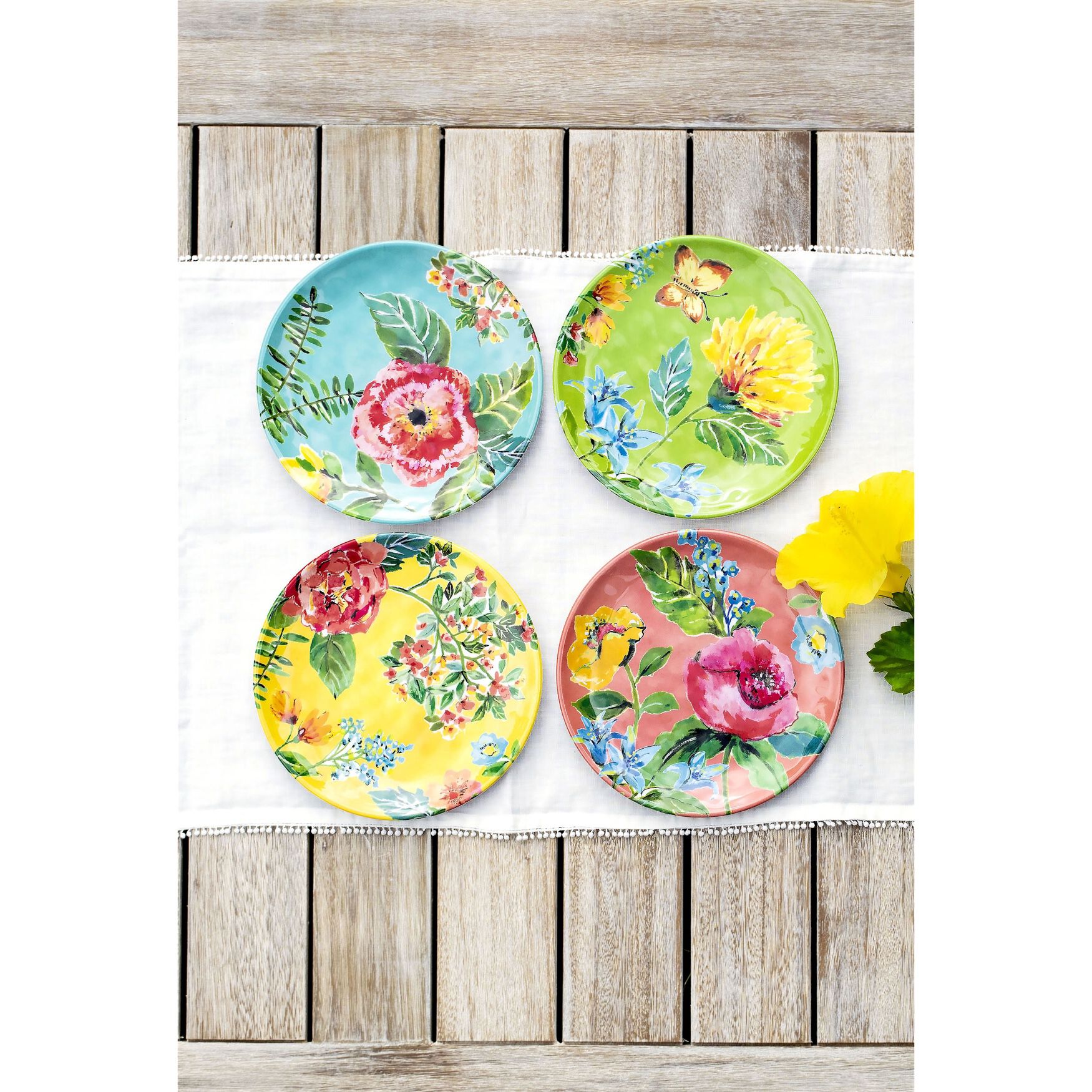 Garden Floral Assorted 4 Salad Plates, , on-hover image number 1