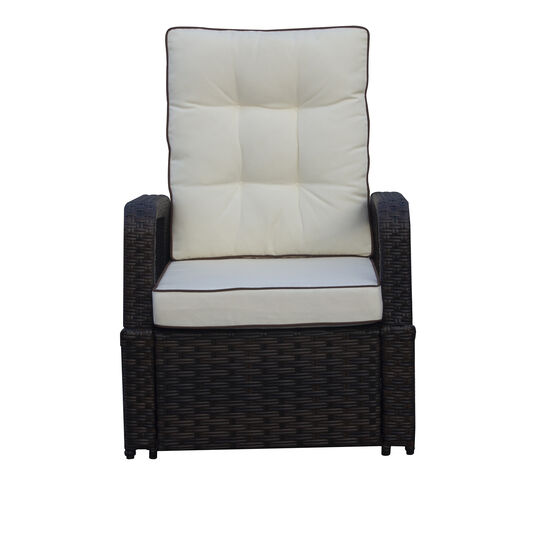 Brusell Outdoor Wicker Recliner Patio Chair With Cushions Patio Chair, , alternate image number null