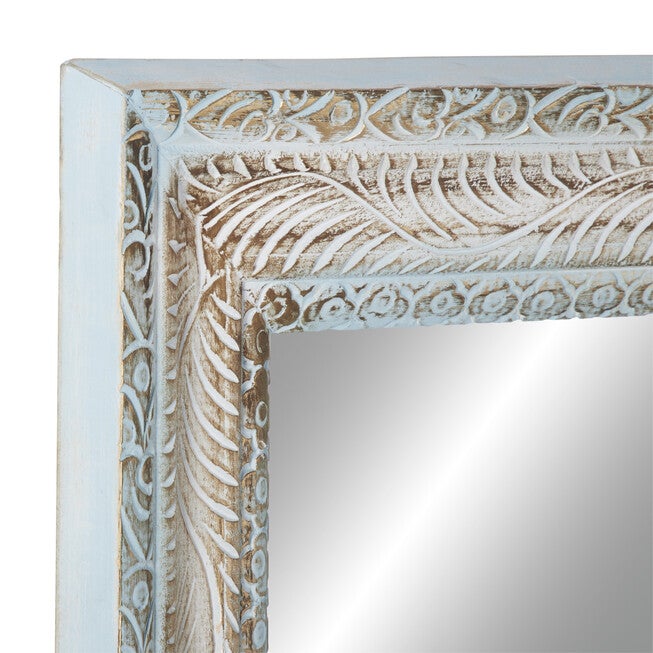 White Wood Farmhouse Wall Mirror, , alternate image number null