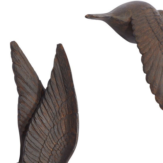 Set Of 3 Brown Resin Farmhouse Birds Wall Décor, , alternate image number null