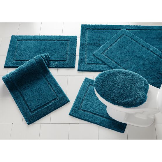 Bh Studio Luxe Rectangular Bath Rug, Turquoise Color Bathroom Rugs
