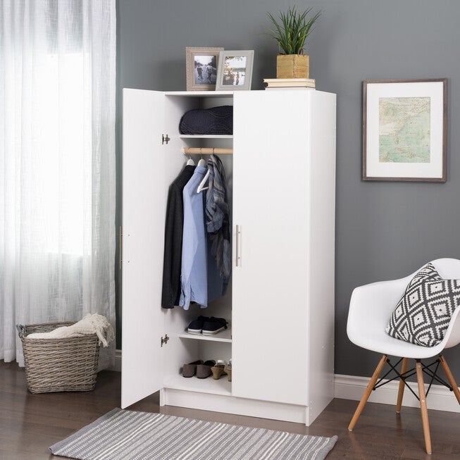 Elite 32 inches Wardrobe Cabinet, White, , alternate image number null