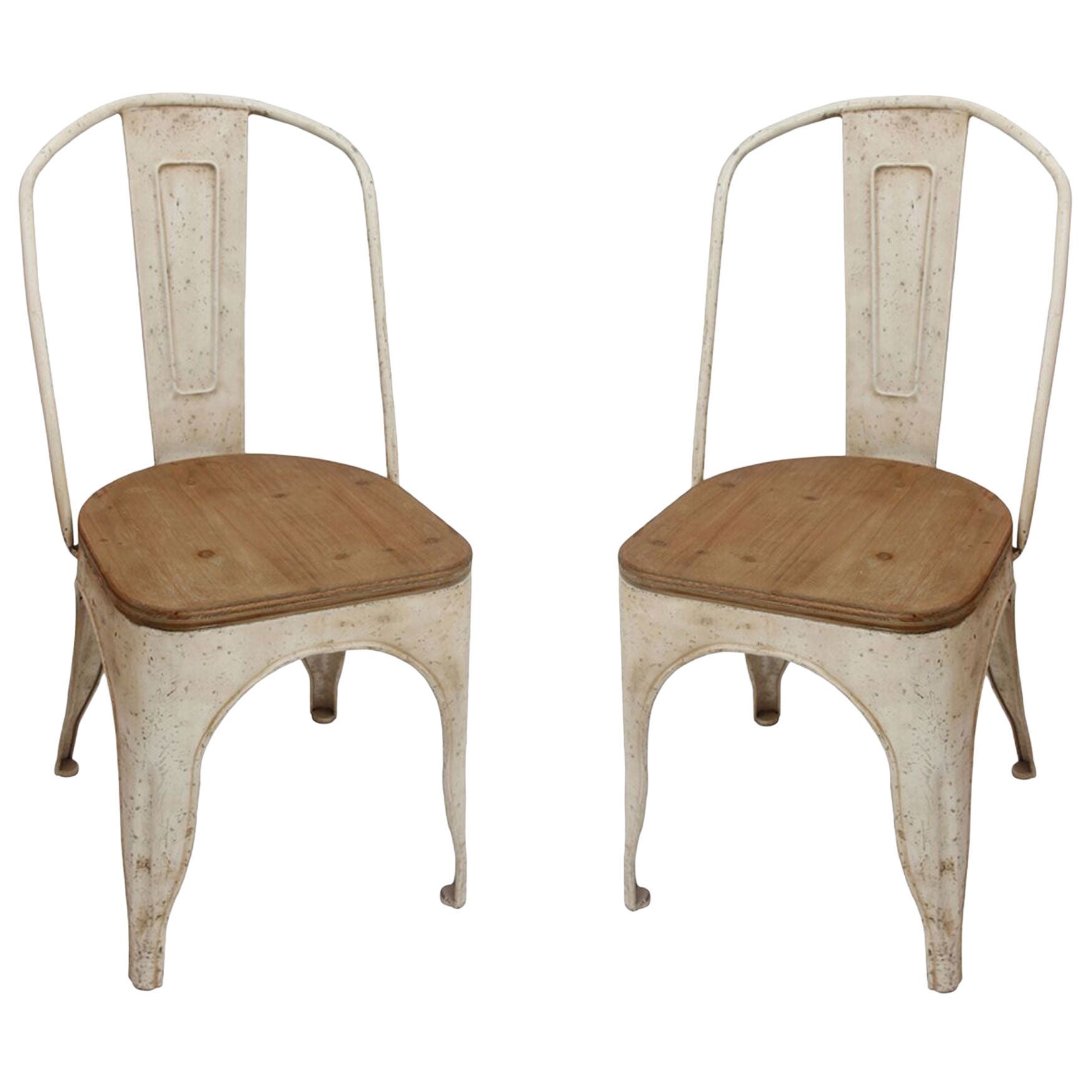 Antique white metal chairs sales