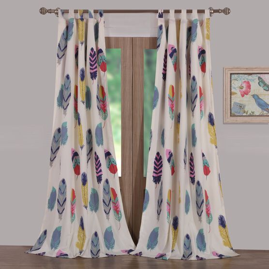 Dream Catcher Teal Curtain Panel Pair , TEAL, hi-res image number null