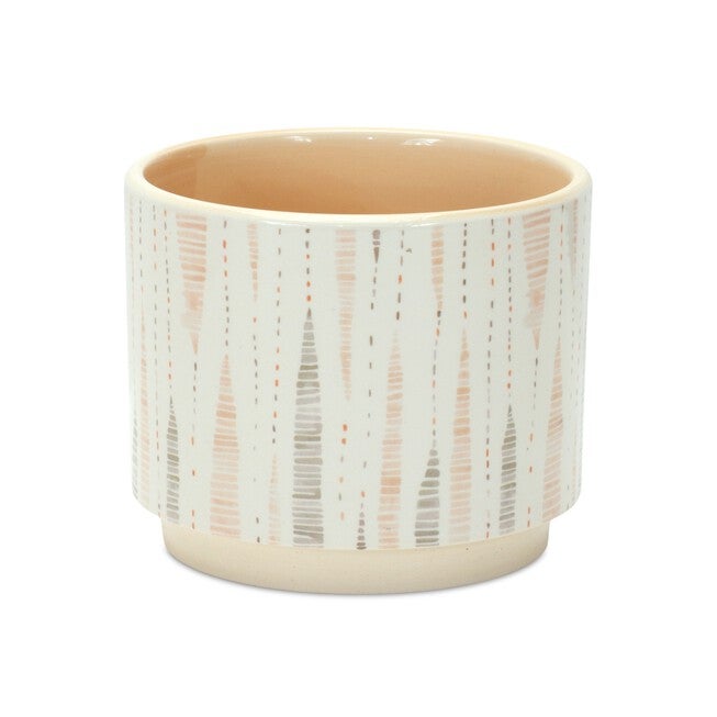 Pot (Set of 3) 5 inchesD x 4.25 inchesH Dolomite, WHITE/YELLOW, alternate image number null