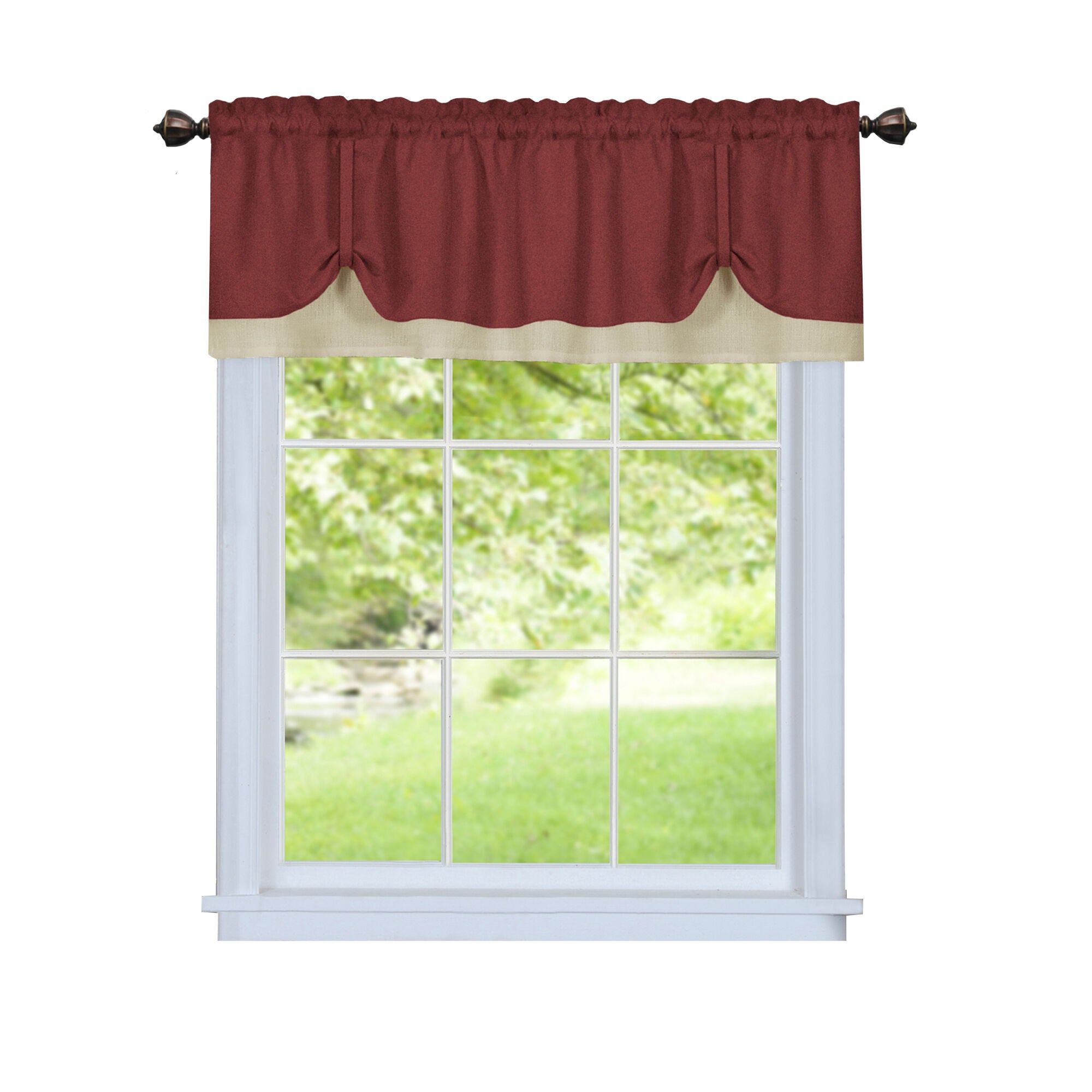 Darcy Window Curtain Valance, MARSALA TAN, alternate image number 1