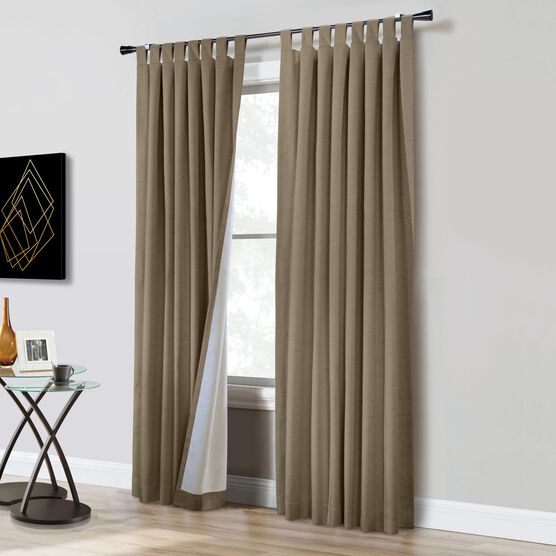 Ventura Blackout Tab Top Window Curtain Panel Pair, PEBBLE, hi-res image number null