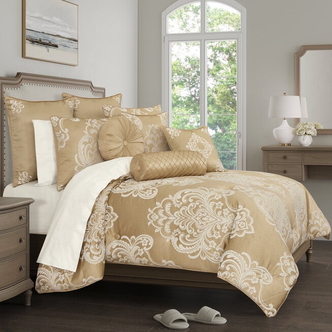 Potenza 4 Piece Comforter Set, GOLD, alternate image number null
