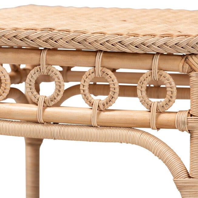 Oxford Braided Natural Rattan End Table, BROWN, alternate image number null