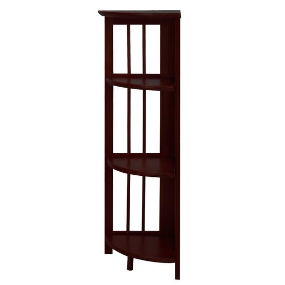 4-Shelf Corner Folding Bookcase - Truffle Brown, , on-hover image number null